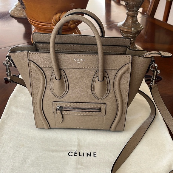 Celine Handbags - Authentic CELINE Drummed Calfskin Nano Luggage Dune ‼️FIRM ON PRICE‼️